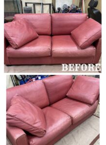 二人掛けレザー カラーチェンジ施工【Before・After】